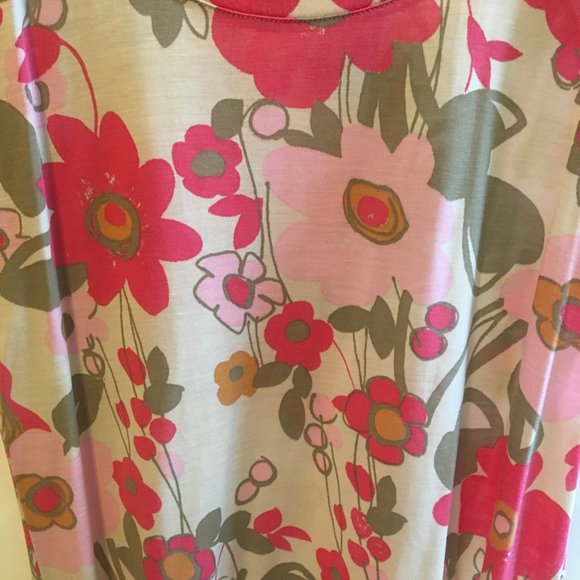 Red and Pink Floral Boho-Style Stefanel Blouse - Picture 4 of 11